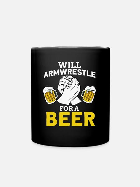 Armdrücken - Tasse einfarbig - Schwarz