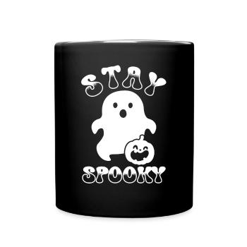 Bleib Gruselig Den Geist Von Halloween - Tasse einfarbig - Schwarz - Vorne
