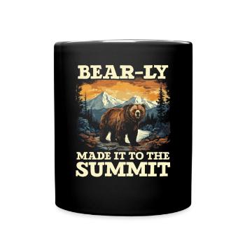 Bär Wandern Bergsteigen Wanderer Bärenliebhaber - Tasse einfarbig - Schwarz - Vorne