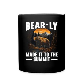 Bär Wandern Bergsteigen Wanderer Bärenliebhaber - Tasse einfarbig - Schwarz - Vorne