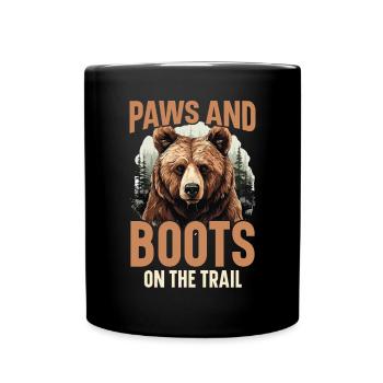 Bear Hiking Mountain Climbing Hiker Bear Lover - Full Colour Mug - black - Front