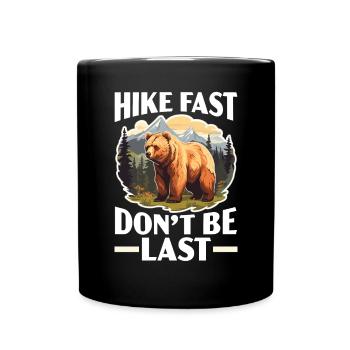 Bär Wandern Bergsteigen Wanderer Bärenliebhaber - Tasse einfarbig - Schwarz - Vorne