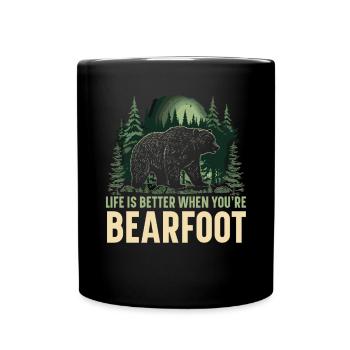 Bear Hiking Mountain Climbing Hiker Bear Lover - Full Colour Mug - black - Front