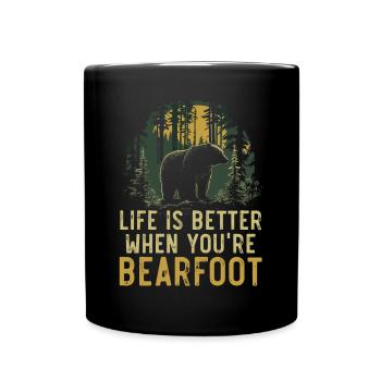 Bear Hiking Mountain Climbing Hiker Bear Lover - Full Colour Mug - black - Front
