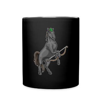 Arc d’archer de cheval - Mug uni - noir - Devant