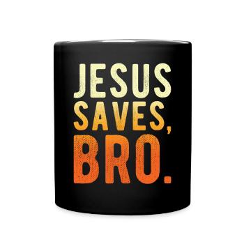 Jesus Rettet Bruder - Tasse einfarbig - Schwarz - Vorne