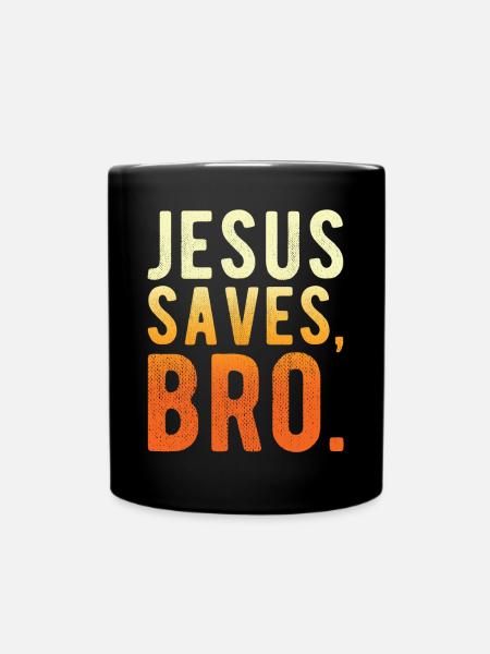Jesus Rettet Bruder - Tasse einfarbig - Schwarz