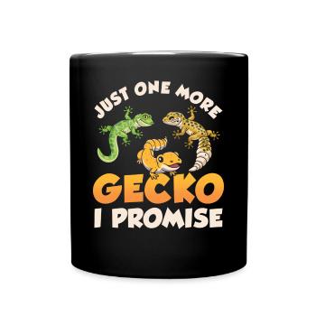 Gecko Lustig Nur noch einen Gecko Versprochen - Tasse einfarbig - Schwarz - Vorne