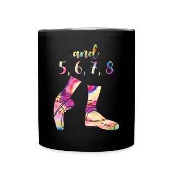 Ballett Vintage Und 5,6,7,8 Ballarina Ballett - Tasse einfarbig - Schwarz - Vorne