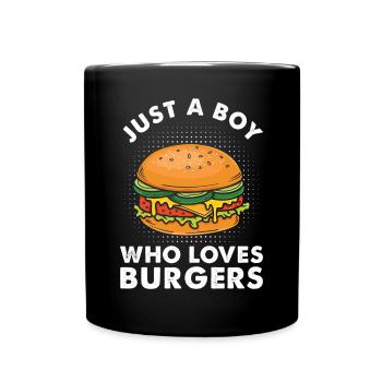 Burger Cheeseburger Hamburger Fan Geschenk - Tasse einfarbig - Schwarz - Vorne