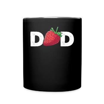 Papa fraise - Mug uni - noir - Devant