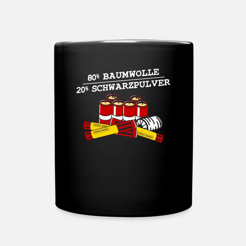 80% Baumwolle 20% Schwarzpulver - Tasse einfarbig - Schwarz