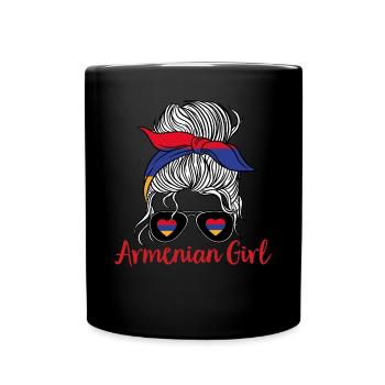 Armenische Flagge Armenien - Tasse einfarbig - Schwarz - Vorne