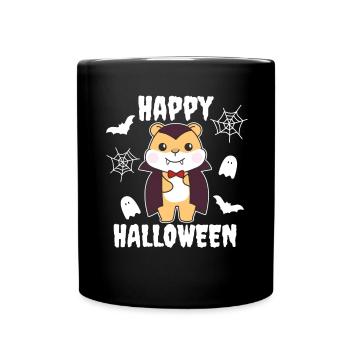Hamster Happy Halloween Cute Vampire Costume - Full Colour Mug - black - Front