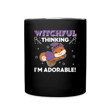 Squirrel Halloween Witch Witch I'm Adorable - Full Colour Mug - black - Front