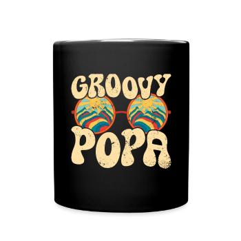 Retro Groovy Daddy Matching Family Birthday Party - Tasse einfarbig - Schwarz - Vorne