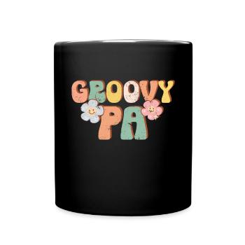 Retro Groovy Daddy Matching Family Birthday Party - Tasse einfarbig - Schwarz - Vorne
