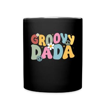 Retro Groovy Daddy Matching Family Birthday Party - Tasse einfarbig - Schwarz - Vorne