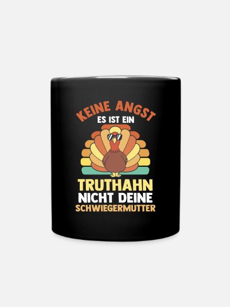 Truthuhn Truthahn - Tasse einfarbig - Schwarz