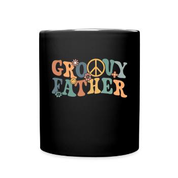 Retro Groovy Daddy Matching Family Birthday Party - Tasse einfarbig - Schwarz - Vorne
