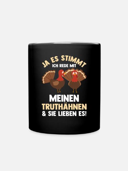 Truthuhn Truthahn - Tasse einfarbig - Schwarz