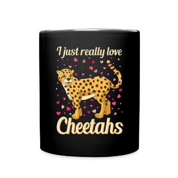 Ich liebe Geparden einfach - Tasse einfarbig - Schwarz - Vorne