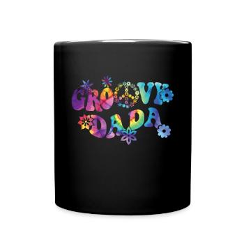 Retro Groovy Daddy Matching Family Birthday Party - Tasse einfarbig - Schwarz - Vorne