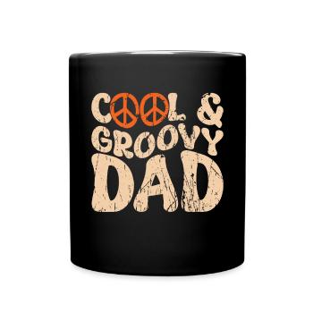Retro Groovy Daddy Matching Family Birthday Party - Tasse einfarbig - Schwarz - Vorne
