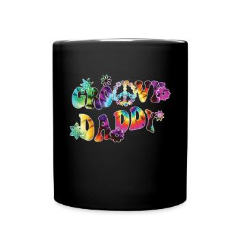 Retro Groovy Daddy Matching Family Birthday Party - Tasse einfarbig - Schwarz - Vorne