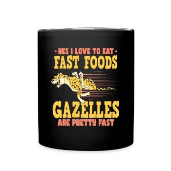 Tierwelt Afrika Safari Lustiger Gepard - Tasse einfarbig - Schwarz - Vorne
