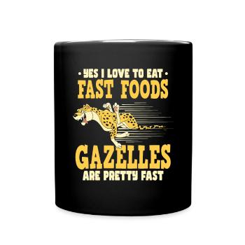 Lustiger Gepard - Tasse einfarbig - Schwarz - Vorne