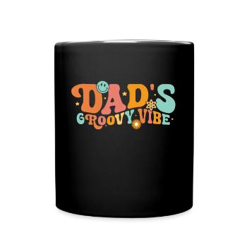 Retro Groovy Daddy Matching Family Birthday Party - Tasse einfarbig - Schwarz - Vorne