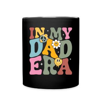 Retro Groovy Daddy Matching Family Birthday Party - Tasse einfarbig - Schwarz - Vorne