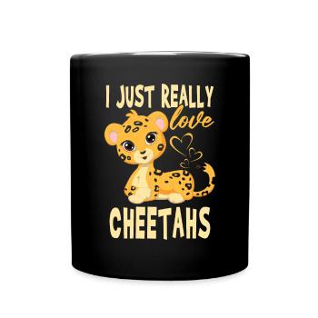 Ich liebe Geparden einfach - Tasse einfarbig - Schwarz - Vorne