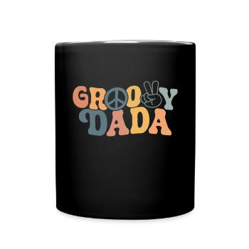 Retro Groovy Daddy Matching Family Birthday Party - Tasse einfarbig - Schwarz - Vorne