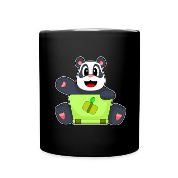 Panda Laptop - Mug uni - noir - Devant