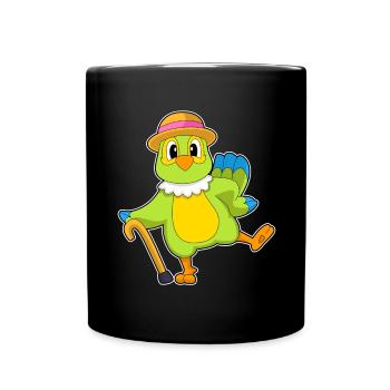 Parrot Bâton de marche de retraité - Mug uni - noir - Devant