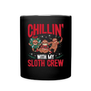 Chillen Mit Meiner Faultier crew - Tasse einfarbig - Schwarz - Vorne