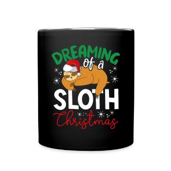 Träumen Sie Von Einem Faultier Xmas - Tasse einfarbig - Schwarz - Vorne