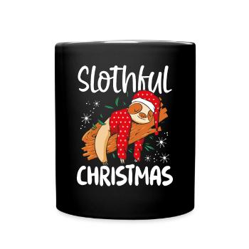 Träge Weihnachten - Tasse einfarbig - Schwarz - Vorne