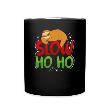 Langsam Schlafendes Faultier - Tasse einfarbig - Schwarz - Vorne