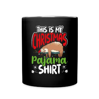 Das Ist Mein Faultier Weihnachtspyjama - Tasse einfarbig - Schwarz - Vorne