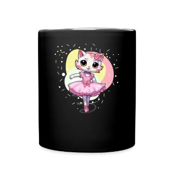 Ballerina Kitten Cat Ballet Dancer - Full Colour Mug - black - Front