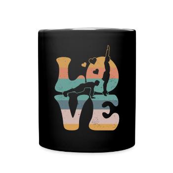 Burpees Workout Fitnessstudio LIEBE - Tasse einfarbig - Schwarz - Vorne