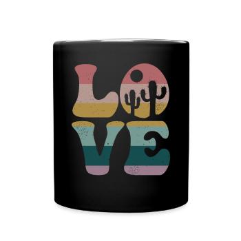 Cactus Plant Succulent LOVE - Full Colour Mug - black - Front