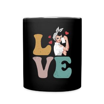 Cafeteria employee Lunch Lady LOVE - Full Colour Mug - black - Front
