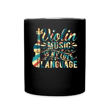 La musique de violon est ma langue d’amour Musique de violon - Mug uni - noir - Devant
