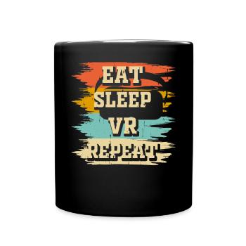 VR Virtuel Reality - Tasse einfarbig - Schwarz - Vorne