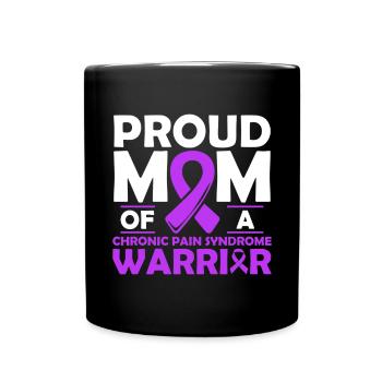 Proud mother of a warrior with chronic - Full Colour Mug - black - Front