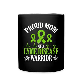 Stolze Mutter Eines Lyme-borreliose-kriegers - Tasse einfarbig - Schwarz - Vorne